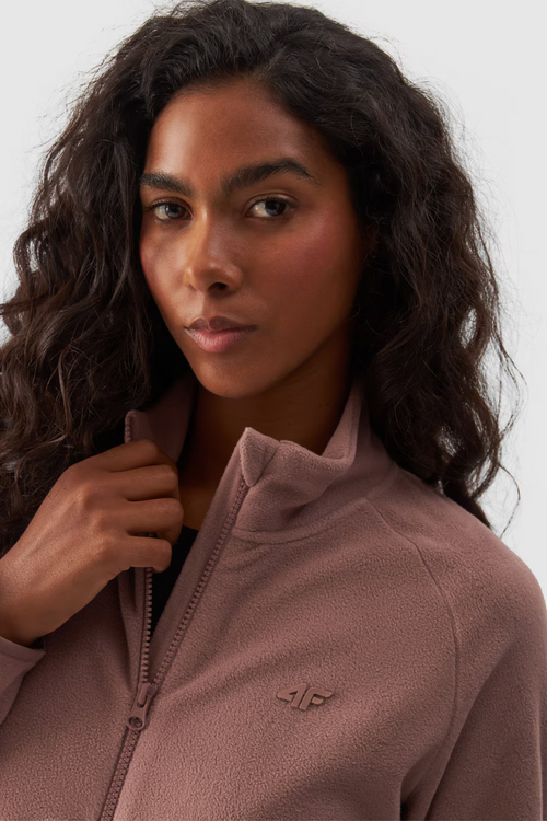 Жіночий звичайний фліс з коміром 4F бежевий 4FWMM00TFLEF294-83S