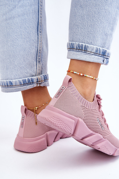 Жіночі світлі кросівки Memory Foam System Big Star JJ274266 Рожеві