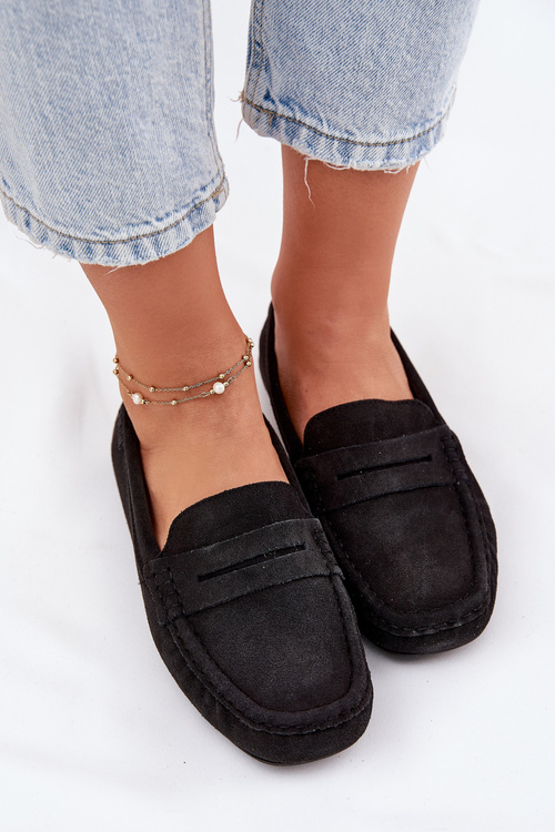 Замшеві мокасини для жінок Big Star RR274948 Чорні
