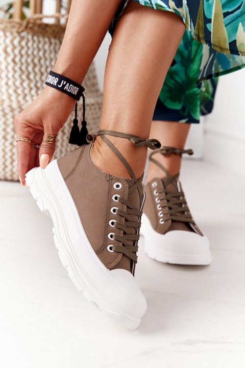 Жіночі кросівки на платформі коричневі Travel Time