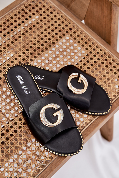 Еко Шкіряні Плоскі Сандалі Жіночі З Декоративним Деталем Чорні Frelie