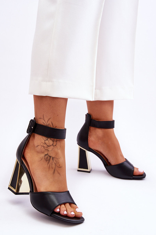 Елегантні босоніжки на високих підборах Black Sorel