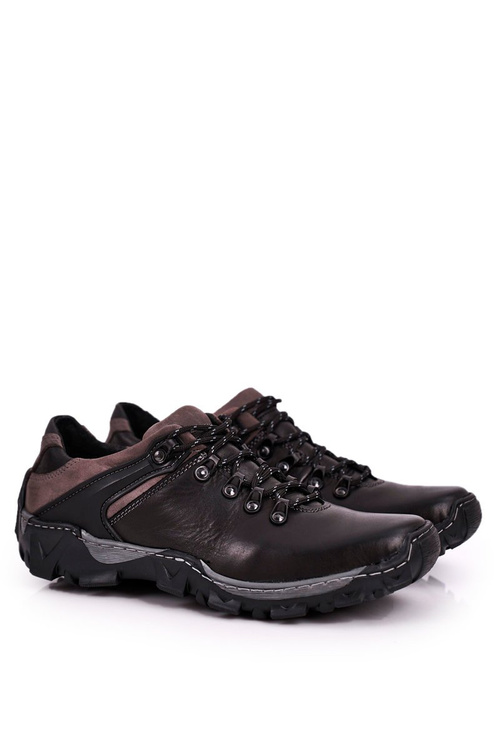 Чоловічі шкіряні трекінгові напівчеревики BEDNAREK чорні