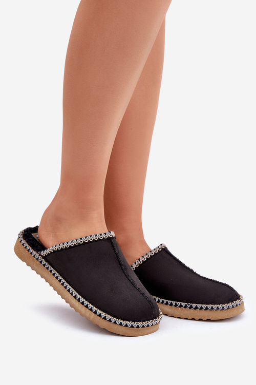 Домашнє Взуття Тапочки З Вишивкою Жіночі Inblu Чорні EY000028