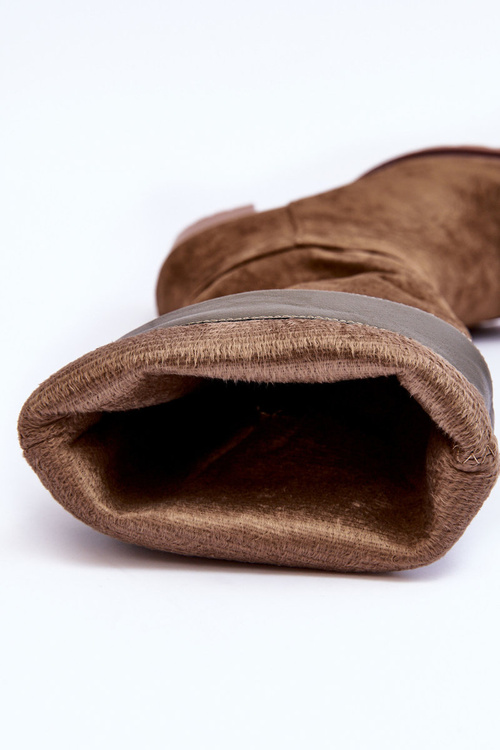 Шкіряні чоботи на масивному каблуці Olive Virdana