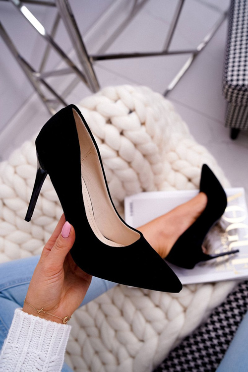 Жіночі чорні замшеві туфлі на шпильці Betty
