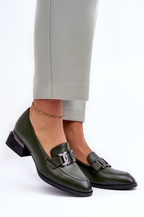 Шкіряні лофери Туфлі темно-зелені Sakina