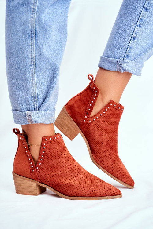 Жіночі чоботи на високих підборах помаранчеві Margate