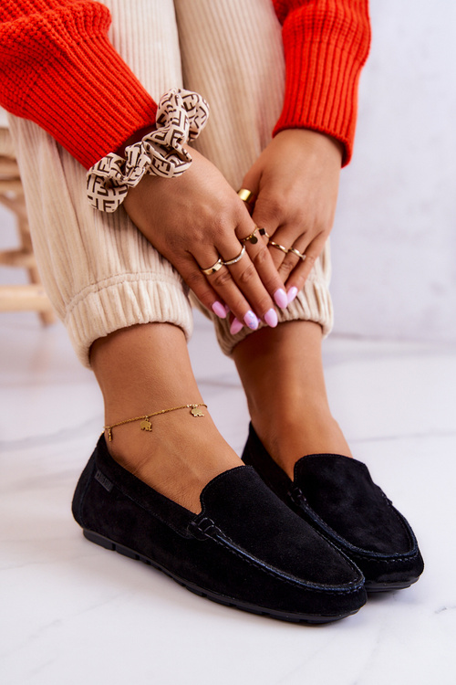 Жіночі замшеві лофери Big Star JJ274654 Чорні