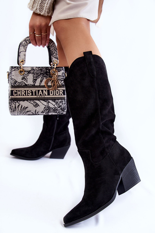 Жіночі замшеві ковбойські чоботи Alaina чорні