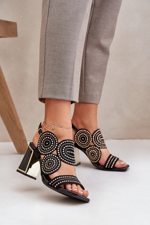 Прикрашені Туфлі На Каблуках Чорні Delariona