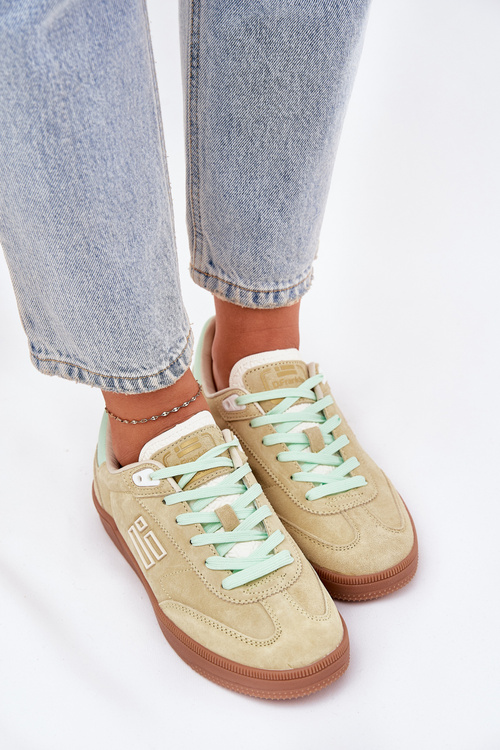 Замшеве Спортивне Взуття Кросівки Для Жінок D.Franklin Лайм DFSH387005