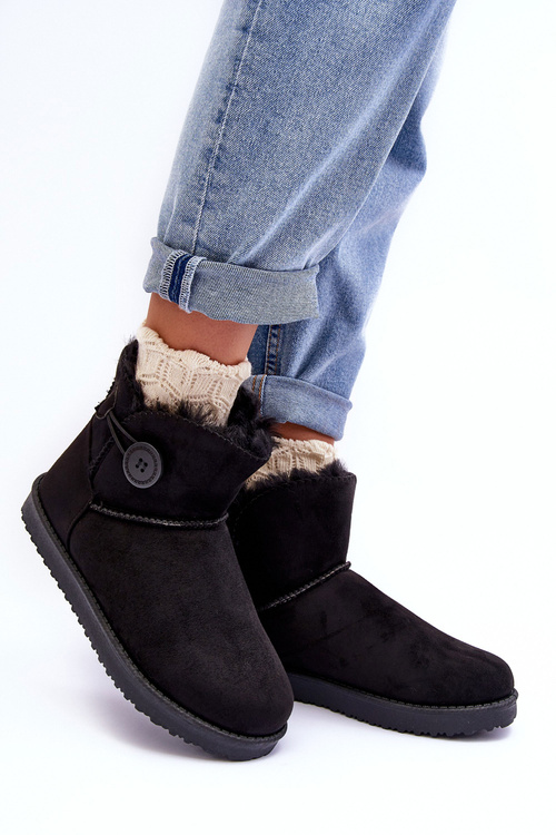 Жіночі стьобані зимові черевики з орнаментом Чорний Siriol