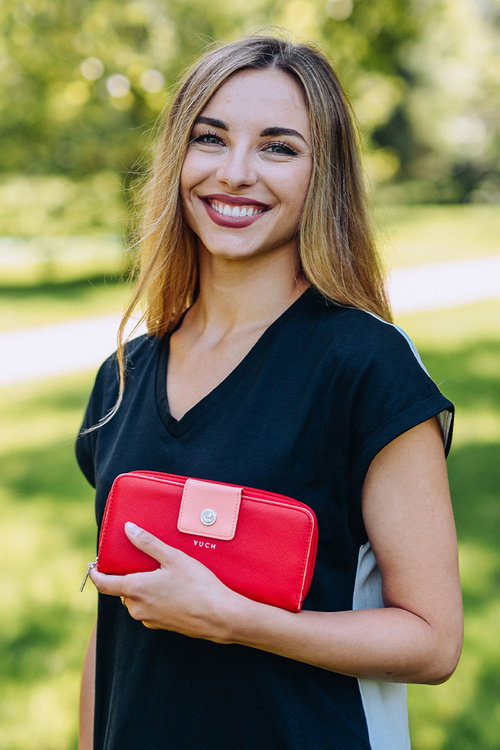 Великий жіночий гаманець на блискавці Red and Orange Huntress