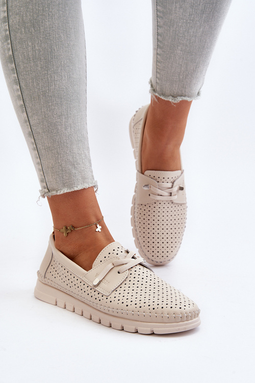 Жіночі бежеві шкіряні туфлі Darnissa