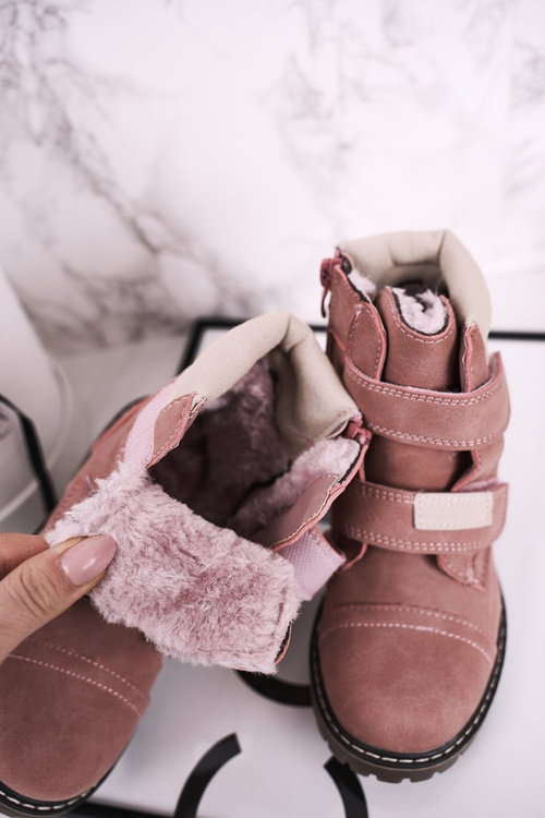 Чоботи дитячі утеплені на хутрі Рожева Емма