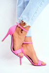 Замшеві босоніжки на високих підборах кольору фуксії Liberty