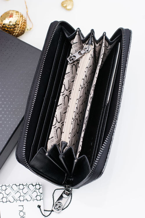 Стильний жіночий чорно-сірий гаманець Nobo