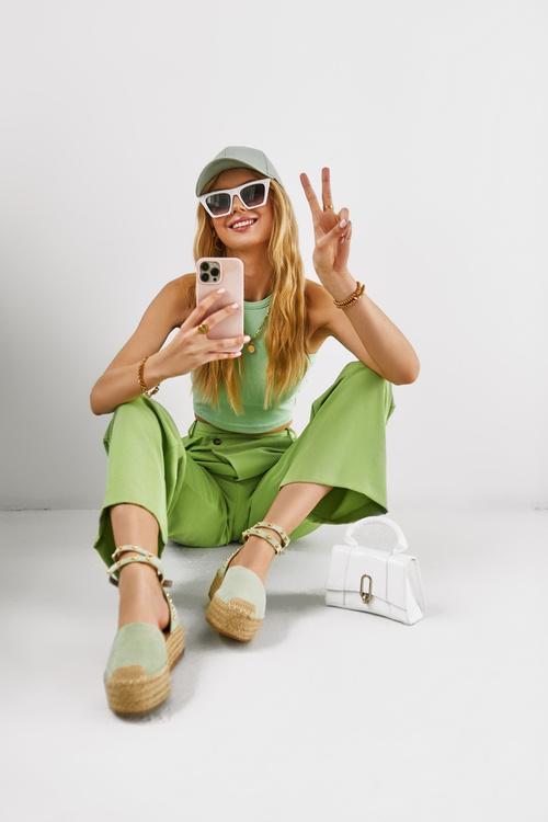 Босоніжки на еспадрільях зелені Lillian