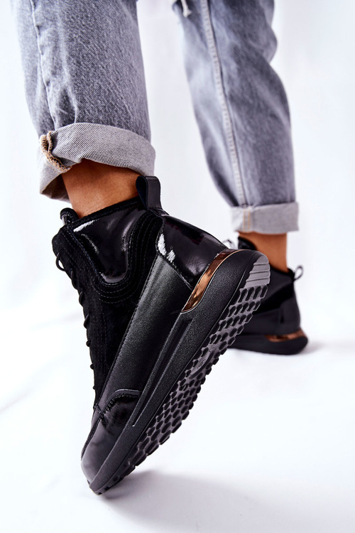 Високі шкіряні спортивні кросівки чорного кольору Chocci