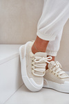 Жіночі Кросівки З Грубої Шнурівкою На Платформі Бежеві Лалома