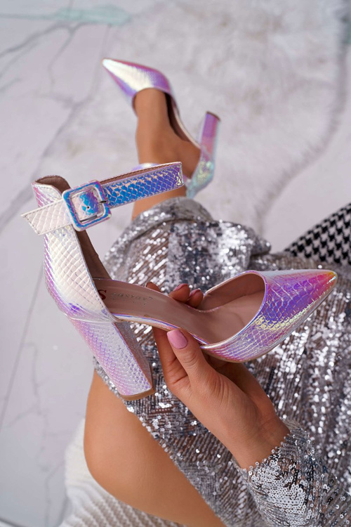Жіночі туфлі на шпильці Iridescent Silver Magnetic