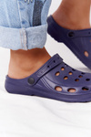 Жіночі шльопанці темно-сині з піни EVA в крапки