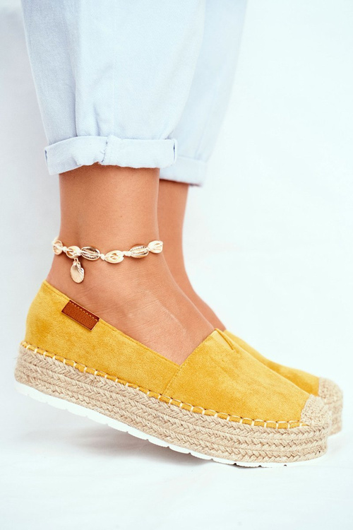 Жіночі еспадрільї на платформі, лляні жовті La Playa
