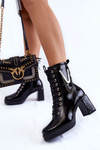 Модні утеплені шкіряні чоботи з орнаментом Black Malta