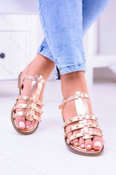 Жіночі босоніжки на шпильках Aglet Pink Gold