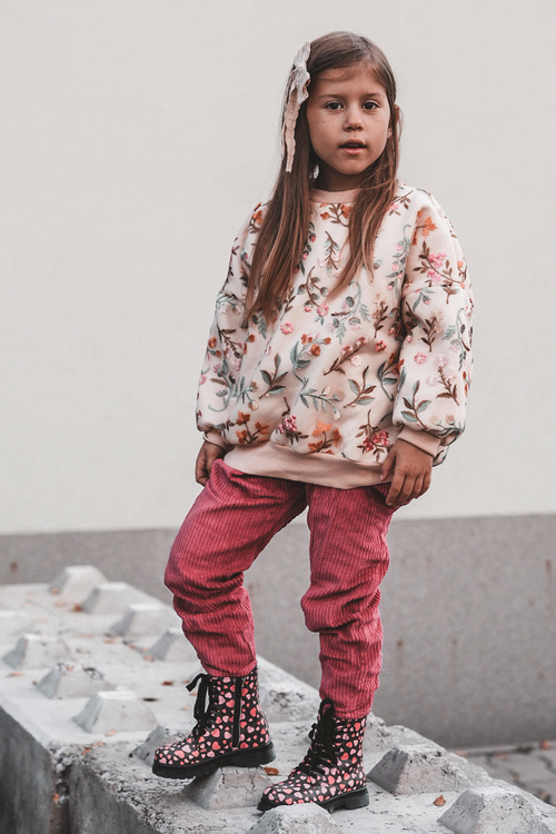 Чоботи дитячі на підкладці на блискавці чорно-рожеві Dolida