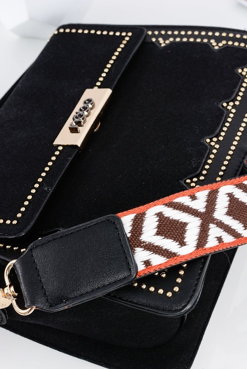 Жіночий гаманець. Чорна сумочка з цирконію з цирконами