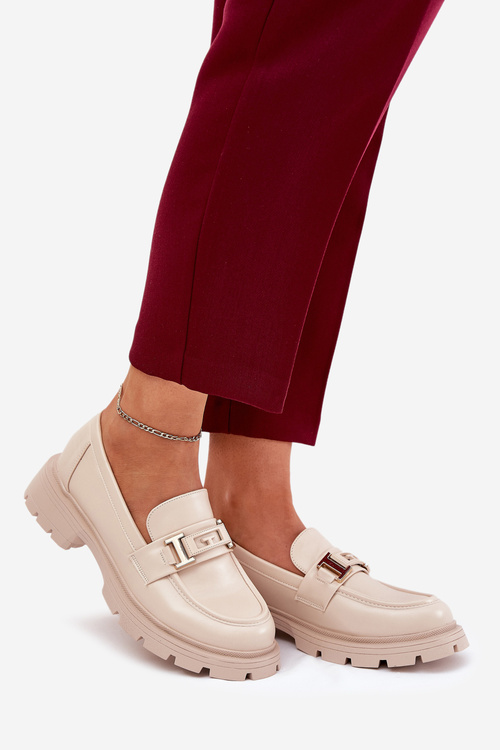 Жіночі Мокасини З Еко Шкіри Бежеві Lomnela