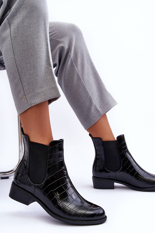 Шкіряні ботильйони Animal Print Black Daina