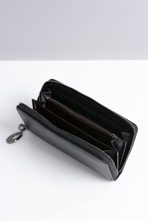 Великий жіночий чорний гаманець на шпильках