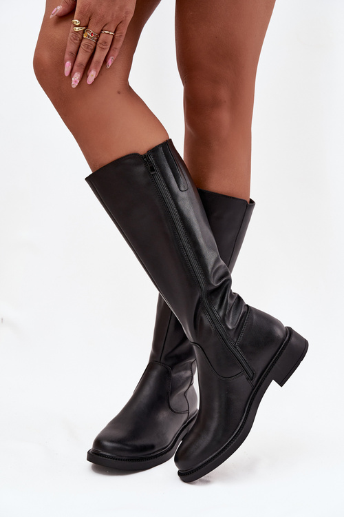 Шкіряні жіночі черевики з підкладкою на низькому каблуці Sergio Leone KZ25600-S Чорний