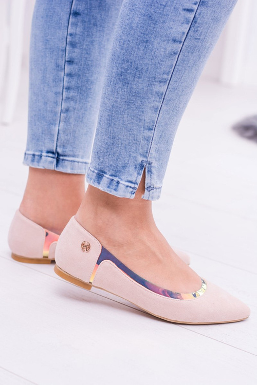 Прозорі голографічні балетки Lu Boo Lison з рожевими гострими гострочками