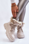 Чоботи жіночі на шнурівці світло-бежеві Merron
