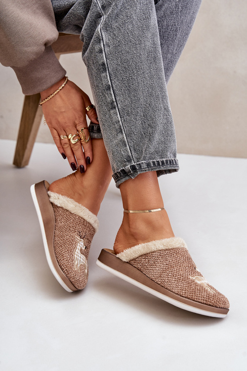 Жіночі тапочки з оленями Inblu CT000034 Бежеві