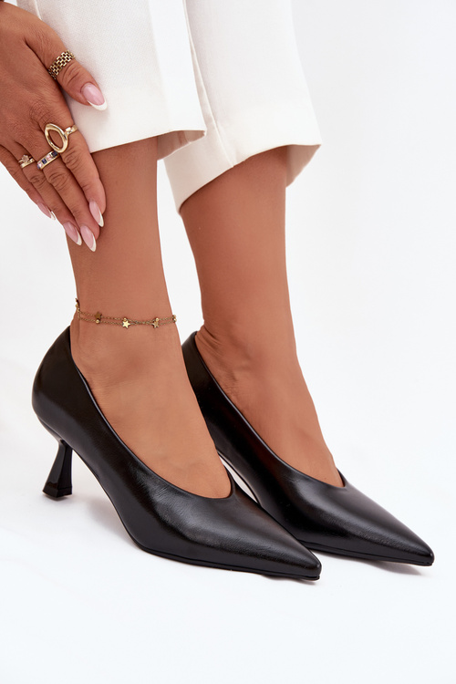 Лаковані туфлі на високій підборам чорні Gavrielle