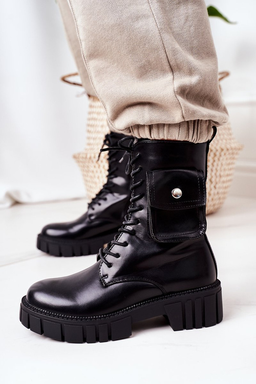 Утеплені черевики з кишенею Чорні чудові