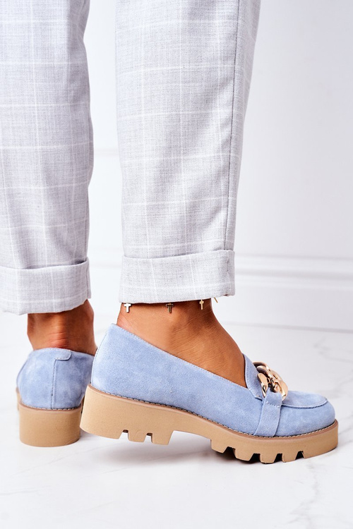 Замшеві мокасини Lewski Shoes 3040 Light Blue