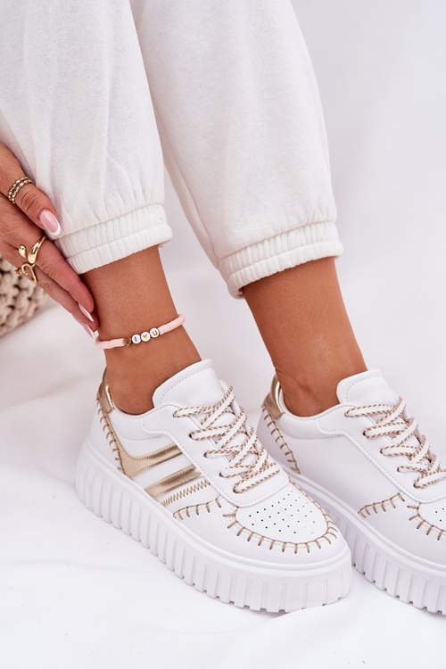 Жіночі Кросівки На Платформі Золоті Ofenale