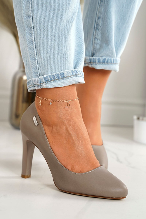 Класичні жіночі човники на блочному каблуці Cappuccino Eliana