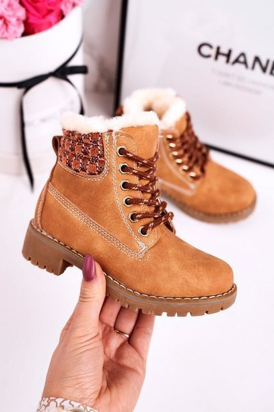 Чоботи дитячі утеплені хутром бежеві лісові