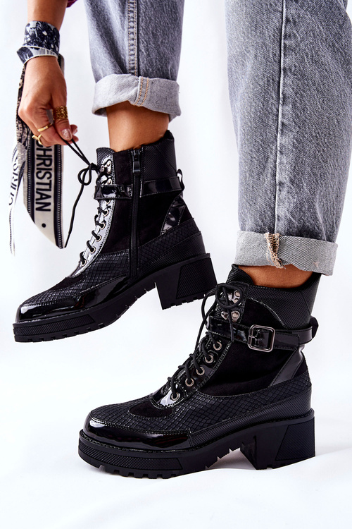 Робочі черевики з пряжкою Black Devera