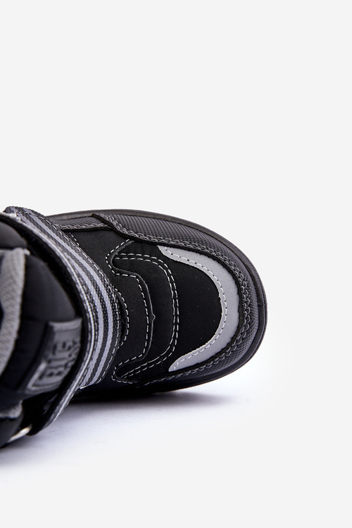 Дитячі снігові черевики на шнурівці Чорні Велика Зірка MM374129