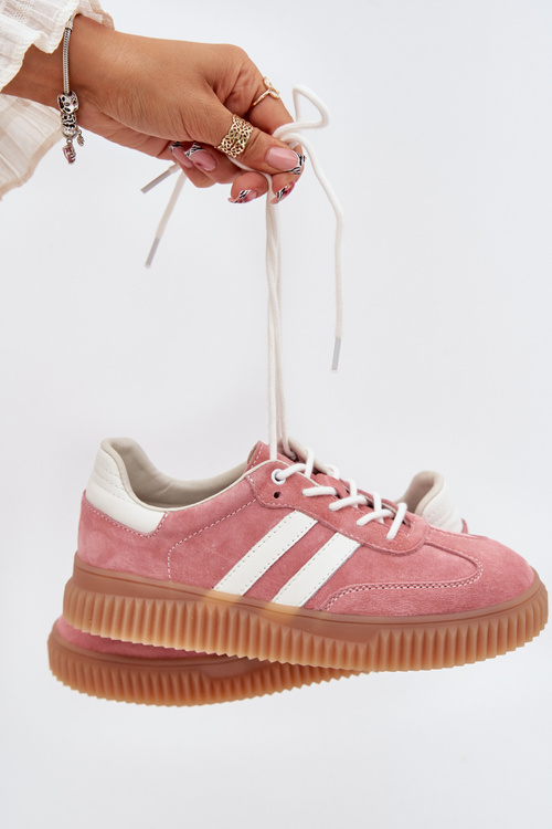 Замшеві Жіночі Кросівки На Платформі Рожеві Marisae