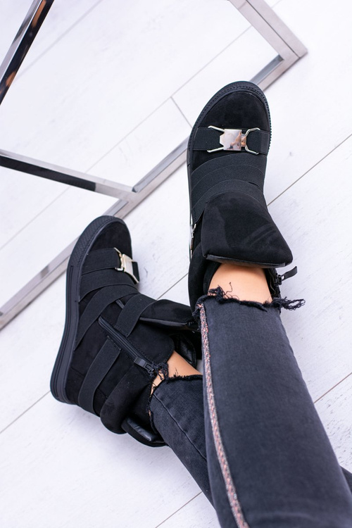 Чорні замшеві кросівки Lu Boo Anchor