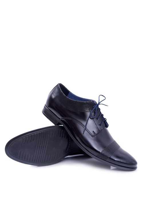 Чоловічі елегантні шкіряні туфлі для відвідувачів Bednarek Black Maestro